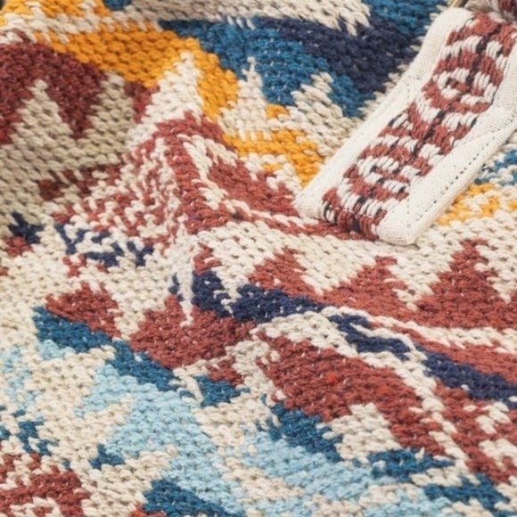 Handmade Boho Chic Weekender Bag woven Navajo cotton duffel shoulder carpet bag - Picture 11 of 15
